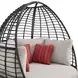 Fresca Beige Outdoor Upholstered Twin Egg Chair with 3 Pillows