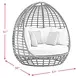 Fresca Beige Outdoor Upholstered Twin Egg Chair with 3 Pillows