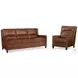 Bernard Brown Aniline Leather 78" Living Room Set