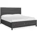 Meadowrise Raisin Black King Storage Panel Bed