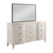Harmony Eggshell and Black 12 Drawer Emelie Dresser with Rectangular Schafer Mirror