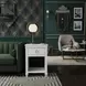 Point Breeze Fresh White and Soft Gray Glaze Rectangular Chairside Table