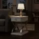 Point Breeze Fresh White and Soft Gray Glaze Rectangular Chairside Table with Metal