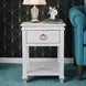 Point Breeze Fresh White and Soft Gray Glaze Rectangular Chairside Table