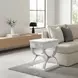 Point Breeze Fresh White and Soft Gray Glaze Rectangular Chairside Table with Metal