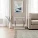 Point Breeze Fresh White and Soft Gray Glaze Rectangular End Table with Metal