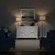 Point Breeze Fresh White and Soft Gray Glaze 2 Door Credenza with Metal