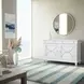 Point Breeze Fresh White and Soft Gray Glaze 2 Door Credenza with Metal