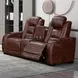 Chester Brown 74" Reclining Console Loveseat with USB Charging