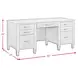 Beth Brown Oak Double Pedestal Desk with USB Charging