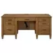 Beth Brown Oak Double Pedestal Desk with USB Charging
