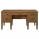 Beth Brown Oak Half Pedestal Desk with USB Charging