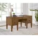 Beth Brown Oak Half Pedestal Desk with USB Charging
