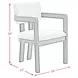 Canal Snow White Upholstered Arm Chair Set of 2
