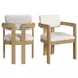 Canal Snow White Upholstered Arm Chair Set of 2