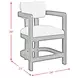 Canal White Upholstered Counter Height Stool Set of 2