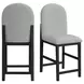 Canal Gray Upholstered Round Back Bar Stool Set of 2