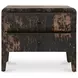 Iris Distressed Black 2 Drawer Nightstand
