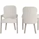 Gwendolyn Cerused Taupe Upholstered Arm Chair Set of 2