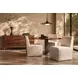 Brasea Beige Performance Fabric Upholstered Side Chair with Caster