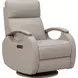 Pratt Gable Dove Leather Swivel Glider Power Recliner with Power Lumbar and USB Charging