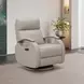 Pratt Gable Dove Leather Swivel Glider Power Recliner with Power Lumbar and USB Charging