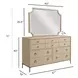 Lenox Alabaster 10 Drawer Ventura Dresser with Rectangular Sarbonne Mirror