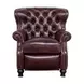 Presidential Wenlock Fudge Leather Push Thru The Arms Recliner with Nailhead Trim