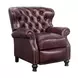 Presidential Wenlock Fudge Leather Push Thru The Arms Recliner with Nailhead Trim
