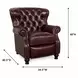 Presidential Wenlock Fudge Leather Push Thru The Arms Recliner with Nailhead Trim