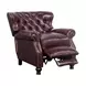 Presidential Wenlock Fudge Leather Push Thru The Arms Recliner with Nailhead Trim