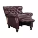 Presidential Wenlock Fudge Leather Push Thru The Arms Recliner with Nailhead Trim
