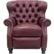 Presidential Shoreham Wine Leather Push Thru The Arms Recliner with Nailhead Trim