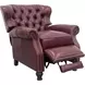 Presidential Shoreham Wine Leather Push Thru The Arms Recliner with Nailhead Trim