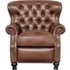 Presidential Wenlock Tawny Leather Push Thru The Arms Recliner with Nailhead Trim
