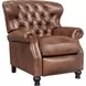 Presidential Wenlock Tawny Leather Push Thru The Arms Recliner with Nailhead Trim