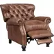 Presidential Wenlock Tawny Leather Push Thru The Arms Recliner with Nailhead Trim