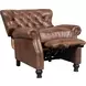 Presidential Wenlock Tawny Leather Push Thru The Arms Recliner with Nailhead Trim