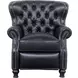 Presidential Wenlock Onyx Leather Push Thru The Arms Recliner with Nailhead Trim