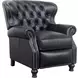 Presidential Wenlock Onyx Leather Push Thru The Arms Recliner with Nailhead Trim