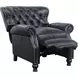 Presidential Wenlock Onyx Leather Push Thru The Arms Recliner with Nailhead Trim