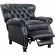 Presidential Wenlock Onyx Leather Push Thru The Arms Recliner with Nailhead Trim