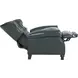 Presidential Highland Emerald Leather Push Thru The Arms Recliner with Nailhead Trim