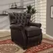 Presidential Wenlock Fudge Leather Push Thru The Arms Recliner with Nailhead Trim
