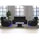 Ascend Black Leather Power Reclining Living Room Set with USB Charging and LED
