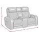 Ascend Black Leather 75" Power Reclining Loveseat with USB Charging and LED