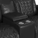 Ascend Black Leather 75" Power Reclining Loveseat with USB Charging and LED