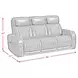Ascend Black Leather 87" Power Reclining Sofa with USB Charging and LED