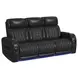 Ascend Black Leather Power Reclining Living Room Set with USB Charging and LED