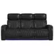Ascend Black Leather Power Reclining Living Room Set with USB Charging and LED